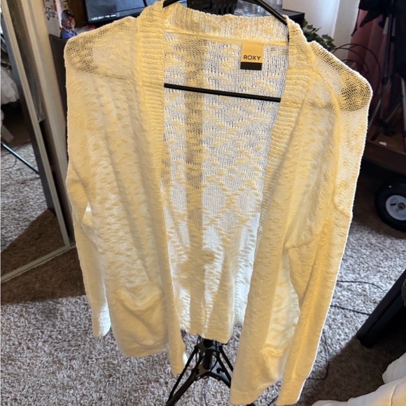 Roxy Sweaters - Roxy Women's Light Cream Knit Cardigan
